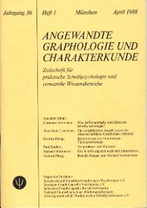 Angewandte Graphologie und Charakterkunde Heft 1/1988