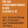 Zur Entwicklung der Literatur und bedeutender Dichterpersönlichkeiten  DDR-Lehrbuch