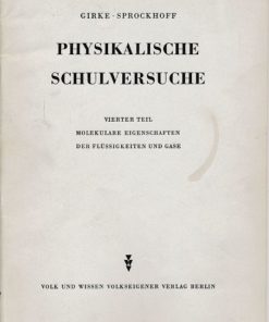 Physikalische Schulversuche  Vierter Teil