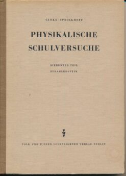 Physikalische Schulversuche  Siebenter Teil  Strahlenoptik