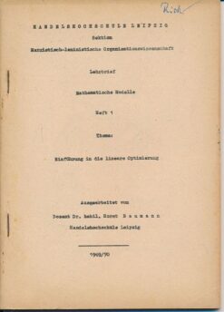 Lehrbrief Mathematische Modelle Heft 1