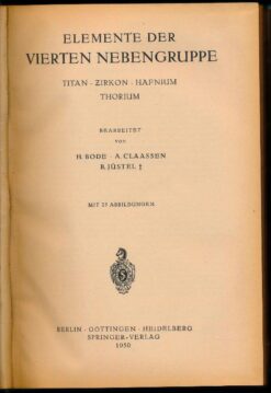 Handbuch der analytischen Chemie  Teil III, Band IV b