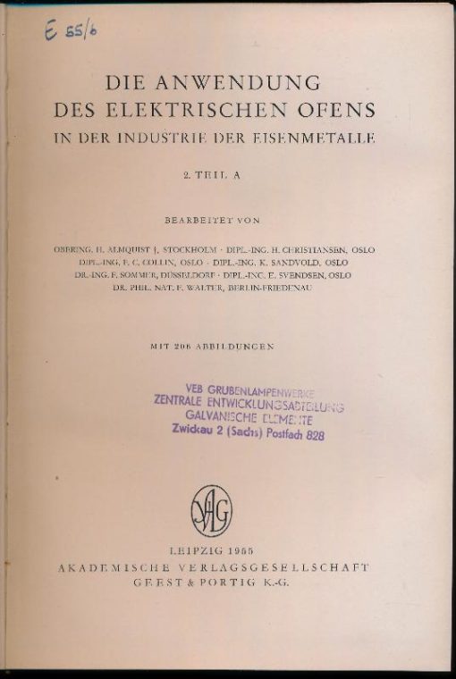 Handbuch der technischen Elektrochemie  Band IV, II.Teil A