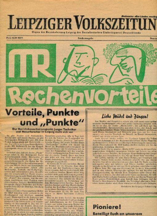 Leipziger Volkszeitung Rechenvorteile Sonderausgabe Dezember 1966