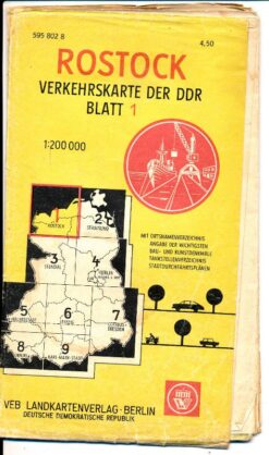 Rostock Verkehrskarte der DDR Blatt 1