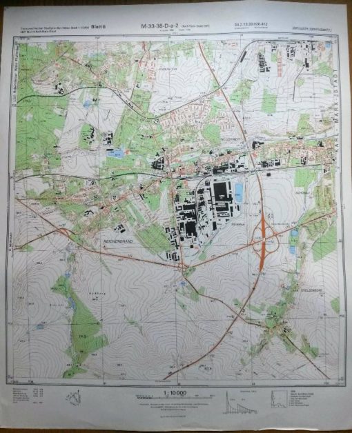 Glauchau Stausee Glauchau Niederschindmaas Wernsdorf – Original-Messtischblatt der NVA / M-33-38-C-a-1