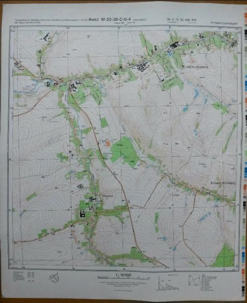 Karl-Marx-Stadt (O) Zeisigwald Beuthenberg – Original-Messtischblatt der NVA / M-33-38-B-d-4