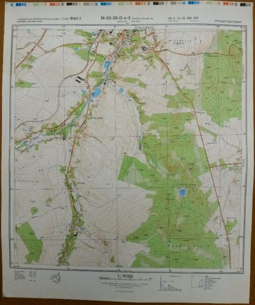 Lengenfeld Wolfspfütz Eich Treuener Wald – Original-Messtischblatt der NVA / M-33-49-B-c-2