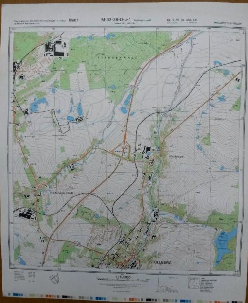 Lichtenstein/Sachsen Bernsdorf Lerchenberg Hermsdorf Rüsdorf Schäller– Original-Messtischblatt der NVA / M-33-38-C-b-3