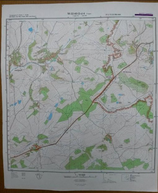 Limbach-Oberfrohna Kändler Pleißa Hoher Hain Krämerberg Schwarzer Berg – Original-Messtischblatt der NVA / M-33-38-B-c-3