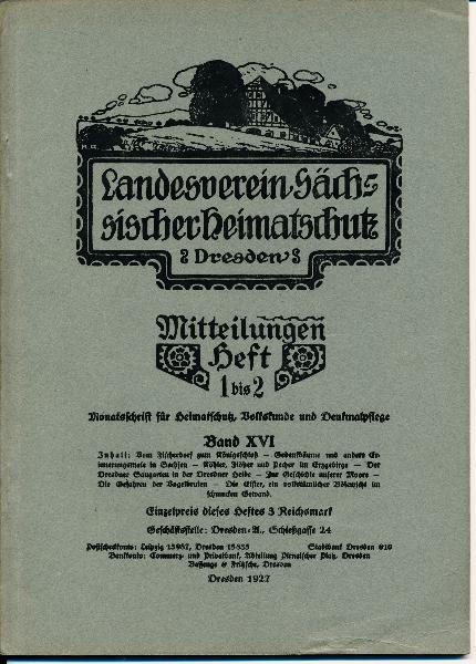 Heft 1-2/1927 Mitteilungen des Landesvereins Sächsischer Heimatschutz