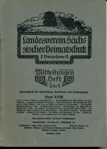 Heft 5-8/1929 Mitteilungen des Landesvereins Sächsischer Heimatschutz