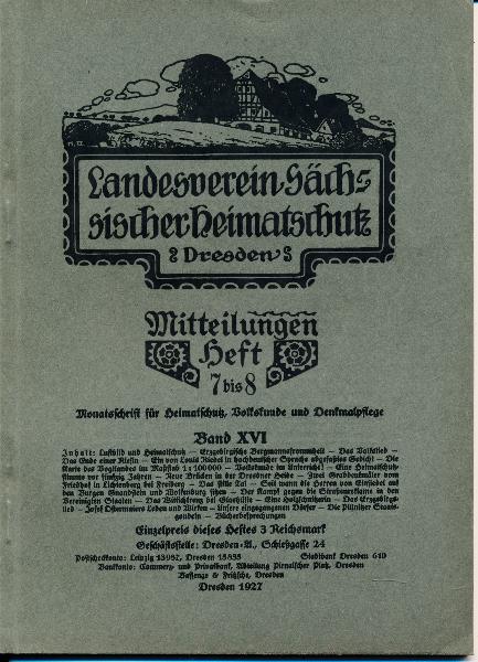 Heft 7-8/1927 Mitteilungen des Landesvereins Sächsischer Heimatschutz