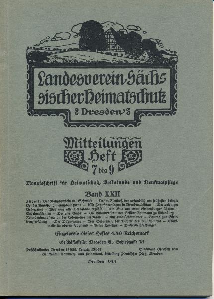 Heft 7-9/1933 Mitteilungen des Landesvereins Sächsischer Heimatschutz