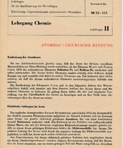 Atombau – Chemische Bindung / Lehrgang Chemie / Lehrbogen 11