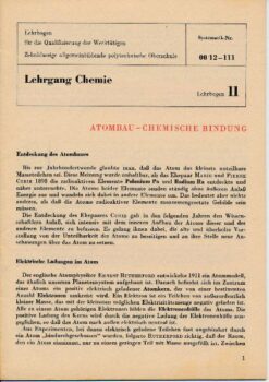 Atombau – Chemische Bindung / Lehrgang Chemie / Lehrbogen 11