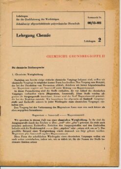 Chemische Grundbegriffe II / Lehrgang Chemie / Lehrbogen 2