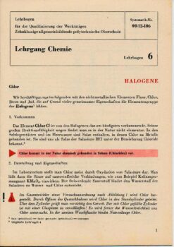 Halogene / Lehrgang Chemie / Lehrbogen 6