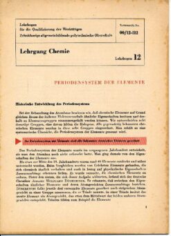 Periodensystem der Elemente / Lehrgang Chemie / Lehrbogen 12