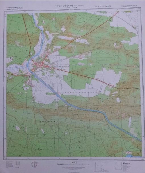 Märkisch Buchholz Burger Heide Dahme-Umflutkanal Köthener See – Original-Meßtischblatt/Landkarte der NVA / N-33-136-D-a-3