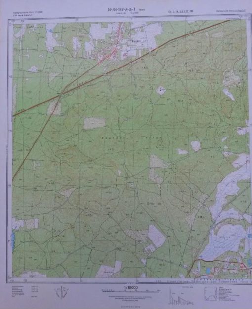 Rauen Fuchsbau Rauener Berge Wierichwiesen Marienhöhe – Original-Meßtischblatt/Landkarte der NVA / N-33-137-A-a-1