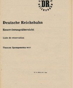 Deutsche Reichsbahn  Reservierungsübersicht  1986/1987