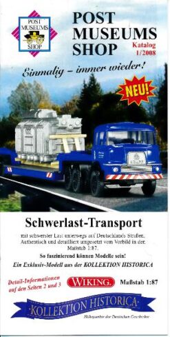 Post Museum Shop  Katalog I / 2008  Schwerlast-Transport