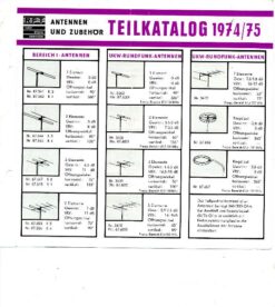 Antennen und Zubehör Teilkatalog 1974 / 75