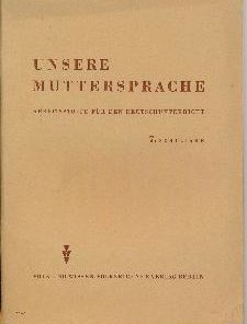 Unsere Muttersprache Arbeitsstoffe 7. Schuljahr