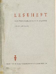 Leseheft für das siebente Schuljahr Dritter Teil Lehrbuch DDR