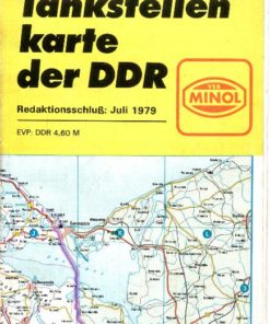 Tankstellenkarte der DDR VEB Minol