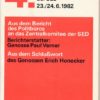 Aus dem Bericht des Politbüros an das ZK der SED 4. ZK Tagung 1982
