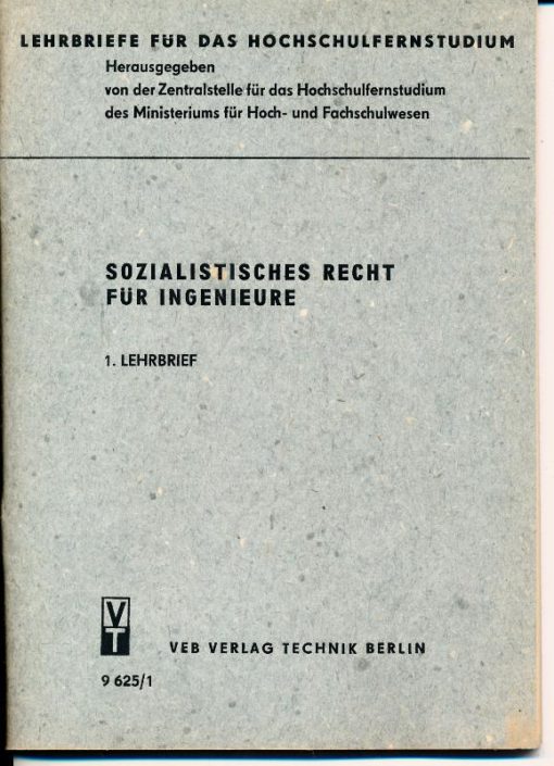 2 Lehrbriefe Sozialistisches Recht für Ingenieure DDR