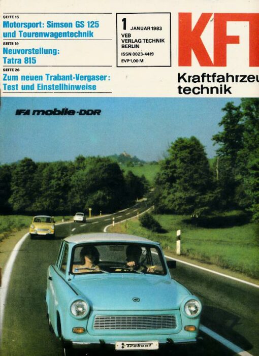 KFT Kraftfahrzeugtechnik 1983 Heft 1 DDR