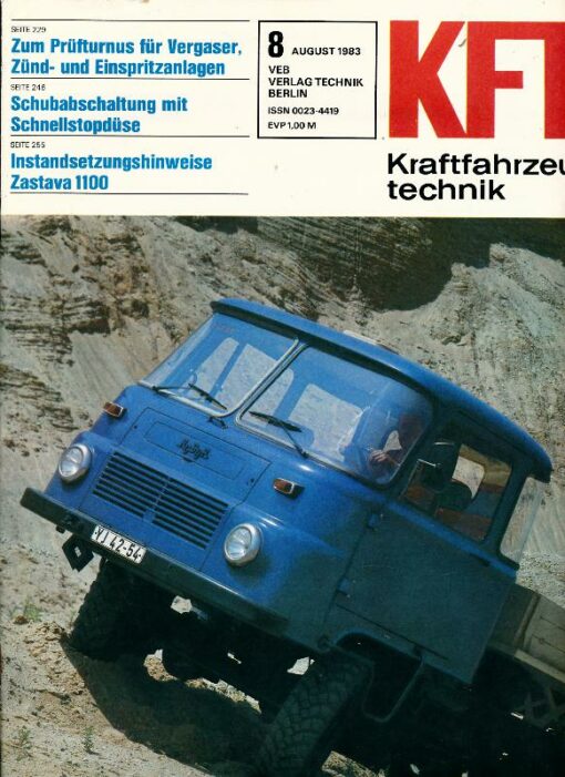 KFT Kraftfahrzeugtechnik 1983 Heft 8 DDR