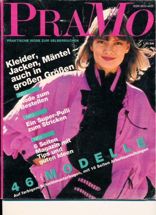 Pramo 1990 Heft 11 Mode Zeitschrift DDR