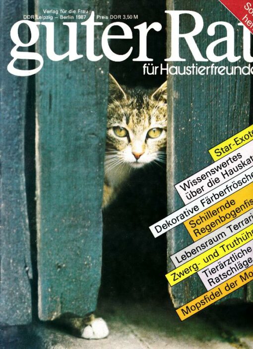 Guter Rat Sonderheft für Haustierfreunde 1987 Ratgeberzeitschrift DDR