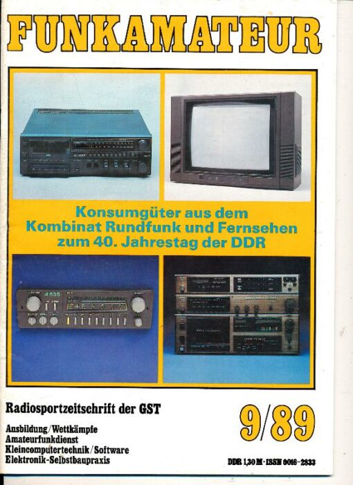 Funkamateur 1989 Heft 9 Zeitschrift DDR