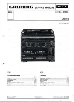 Grundig Service Manual CC 210 Audio Compact Center