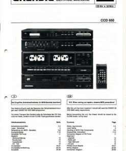Grundig Service Manual CCD 650 Stereo-Anlage