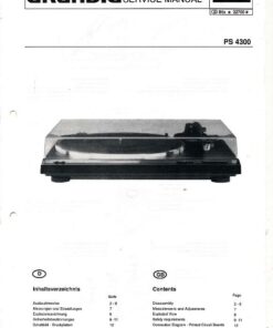 Grundig Service Manual PS 4300 Schallplatten-Spieler