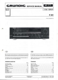 Grundig Service Manual R 301 Receiver
