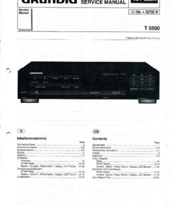 Grundig Service Manual T 5500 Tuner