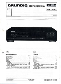 Grundig Service Manual T 5500 Tuner