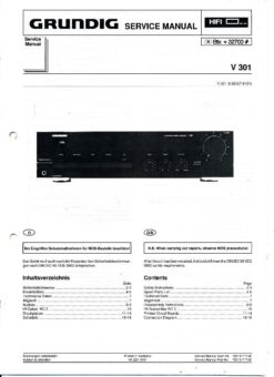 Grundig Service Manual V 304 Verstärker