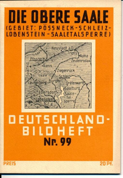 shop.ddrbuch.de Pößneck-Schleiz-Lobenstein-Saaletalsperre, Schwarzweißfotografien mit Bezeichnungen sowie zwei Seiten mit Text in drei Sprachen