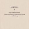 Lesetexte III für die Ausbildung im Fach Literatur und Methodik DDR Lehrerausbildung