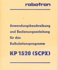 Anwendungsbeschreibung und Bedienungsanleitung für das Kalkulationsprogramm KP 1520 (SCPX)