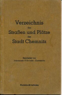 Verzeichnis der Straßen und Plätze in Chemnitz