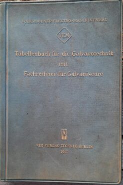 Tabellenbuch für die Galvanotechnik Bilfinger